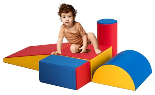 RELAX4LIFE Set da Gioco con Blocchi in Schiuma per Arrampicarsi e Gattonare, Giocattoli Educativi per Bimbi con Colori Vivaci e Forme Diverse, per Soggiorno, Cameretta e Asilo Nido (Colorato-2)