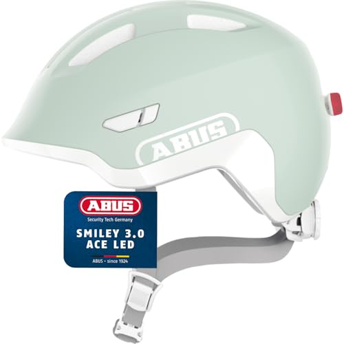 Abus, Casco per Bambini ABUS Smiley 3.0 ACE LED Casco da Ciclista per Bambini Piccoli con Vestibilità Avvolgente e Spazio per una Treccia, per Ragazze e Ragazzi.