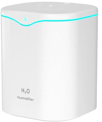 HiCOZZIE Humidifiers for Bedroom, 2.2L Cool Mist Humidifiers for Bedroom, USB Portable Desk Humidifier, Quiet Ultrasonic,White Easy Install