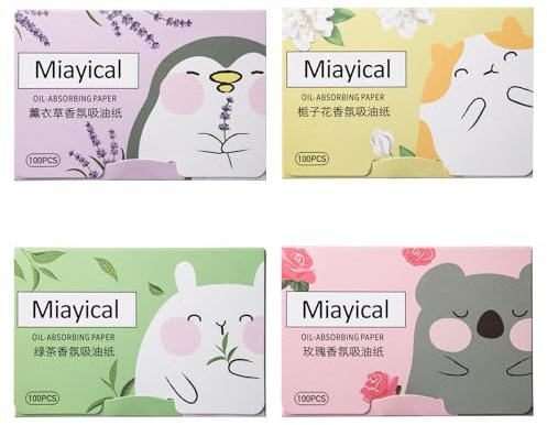 Buvard d'huile, 400 Pièces Papiers Facial pour Absorber l'huile du Visage, Naturelle Absorbant Visage Faciale Absorbantes D'Huile Matifiant Visage