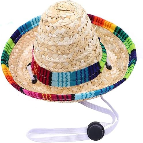 Divertente cappello Sombrero, cappello regolabile Chihuahua Cosplay Cap, costume messicano, decorazione vestiti per animali domestici, cani, compleanno, Natale e Halloween