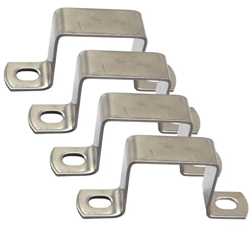 4 abrazaderas de tubo cuadradas de acero inoxidable 304 M80 x 80, abrazaderas de manguera de tubo en U, soportes en U, abrazaderas de sillín