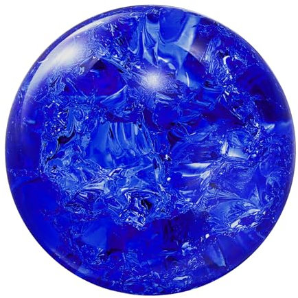 sourcing map Sfera di cristallo da 40 mm, in vetro incrinato di ghiaccio, sfera decorativa solida, ornamento per Feng Shui, divinazione, fortuna, fontana, decorazione da tavolo, blu scuro
