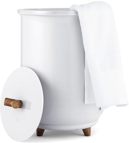 LIFEZEAL 23L Secchio Scaldasalviette Elettrico Bagno, 130℃, Rapido, Tempo e Temperatura Regolabili, Scalda Asciugamani, Salviette, Coperte, Vestiti, con Scatola Profumi, Auto-spegnimento (Bianco)
