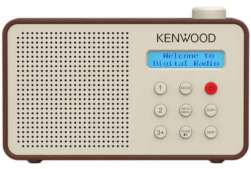 KENWOOD CR-M25DAB Radiosveglia DAB+/FM con ASA, Bluetooth 5.3, Dual Alarm, Sleep Timer, batteria Li-ion, 30 preset, jack 3,5 mm – Mocca