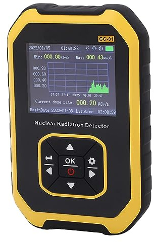 Headerbs Contador Geiger Detector de Radiación Medidor de Detección Radiactiva Digital ABS Detector de Radiación Nuclear con Pantalla LCD para Rayos X CT