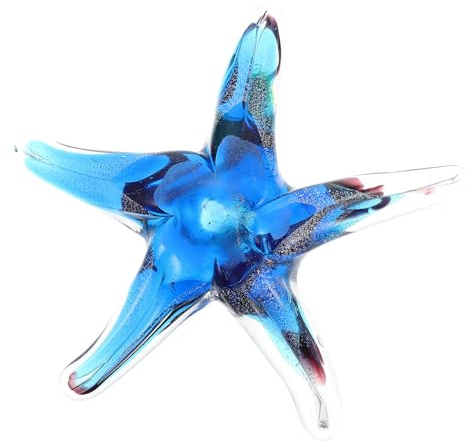 TIKODIDA Glass Sea Star Adornment Creative Desktop Ornament for Home | Blue Glass Craft, Stable Structure Design, Indoor Desktop Decor, Nautical Ornaments Random Color