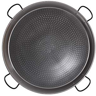 Cofan Padella per Paella con 4 Manici, Acciaio, Grigio, 108 cm Lamiera lucidata Diametro 900 mm (4 Maniglie), Lega