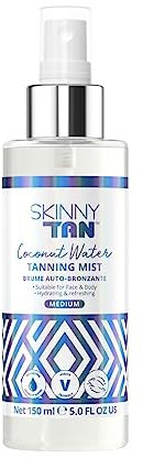 Skinny Tan Coconut Water Tanning Mist - Streak Free & Lightweight Self Tan Mist, Natural Medium Fake Tan, Cruelty-Free, Vegan Skincare, 150ml