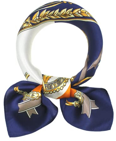Sciarpa quadrata in 100% pura seta di gelso, 53,3 x 53,3 cm, traspirante, leggera, con stampa digitale - multicolore - M