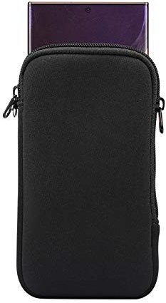YHENCY Neopren telefonfodral fodral dragkedja mobiltelefonväska med nackband för Galaxy Note 20 S21+ S20 FE S10 Plus A52 A51 A11 A31, iPhone 12 11 Pro Max, Moto E G Stylus G Play, LG V50 ThinQ