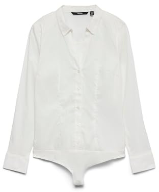 Vero Moda Women's VMLADY L/S G-String Shirt NEW NOOS Long Sleeve Top, Snow White, M