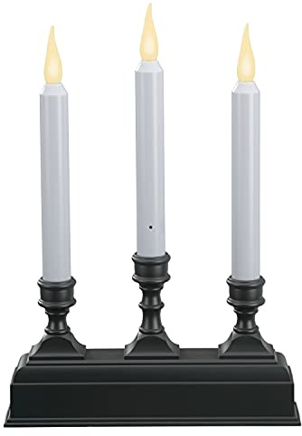 612 Vermont Battery Operated LED Window Candelabra with Sensor and 8 Hour Timer (Antique Bronze)
