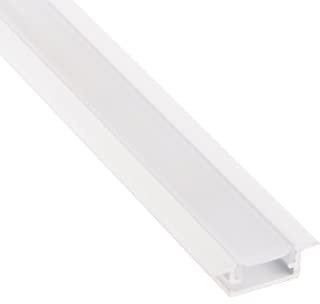 Evotrade Canaleta empotrable para tiras LED (máx. 10 mm) Perfil de aluminio con cubierta – 2 metros – Acabado a elegir + tiras LED (por metro) (blanco)