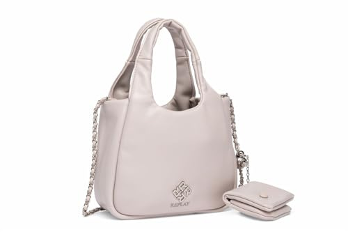 Replay Damen Schultertasche mit Ketten-Detail, Lt Grey 020 (Grau), Onesize