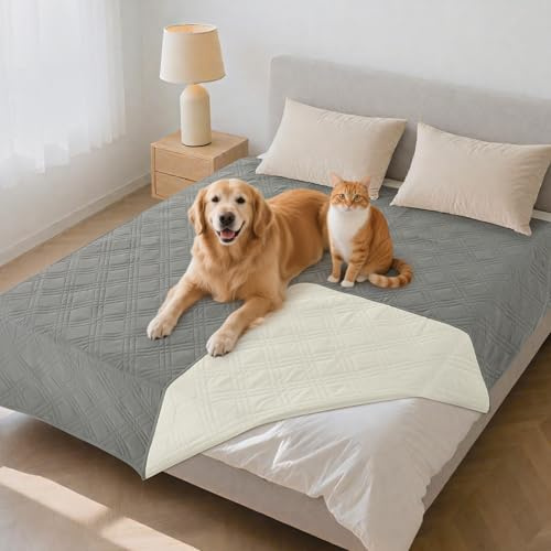 PICK FOR LIFE vattentät hundfilt, 208 x 259 cm halkfria hundtäcken som skydd för soffa och säng. Tvättbar husdjursfilt, perfekt för stora, små hundar