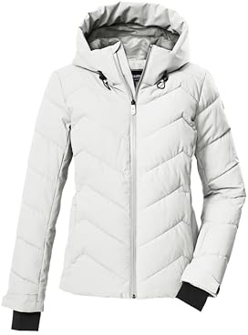 killtec Donna Giacca da sci/giacca trapuntata/giacca funzionale in look piumino con cappuccio e paraneve KSW 31 WMN SKI QLTD JCKT, gebrochenes weiss, 40, 43417-000