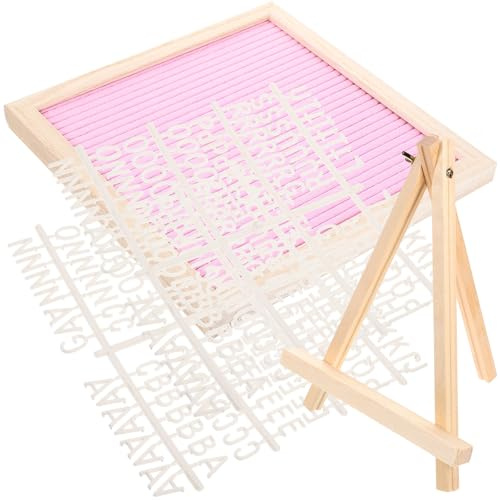 LAPYAPPE Bacheca in Feltro con Lettere in Legno 25X25 CM Pannello Decorativo Multifunzione per Shower Compleanni e Matrimoni Lavagna con Struttura a Cavalletto per Uso Domestico e Feste