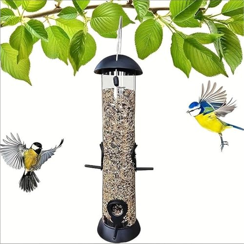 s para Aves de Exteriores,Transparente para Colibríes con 4 Agujeros,Plato de Comida para Aves Resistente a la Intemperie - para Balcón Porche Patio Jardín Patio Trasero