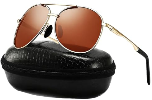 DXRPO Lunettes de soleil polarisées pour homme - Unisexe - Polarisées - Style vintage - Monture en métal - UV400