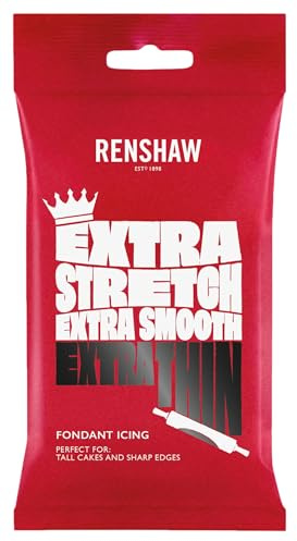 Pâte à sucre élastique Renshaw Extra Ferme/noire 1,03 kg | Pâte à sucre extra élastique goût Vanille, Parfaite pour couvrir les grands gâteaux hauts avec des bords nets