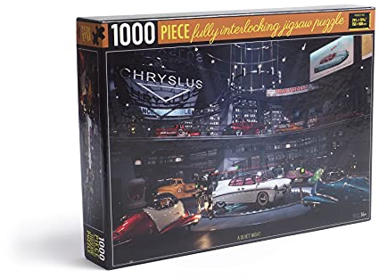 Fallout 1000-Piece Jigsaw Puzzle - Depicting the Chryslus showroom after all the hustle and bustle, full of automated sentries guarding the new Chryslus vehicles (Quiet Night)