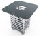 tuning-art FK11 Feuertonne Grill-Set | Feuerkorb Steckbar + Feuerplatte | Grillplatte, Größe:Modern + Grillplatte