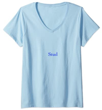 Damen T-Shirts für Herren mit Nieten T-Shirt mit V-Ausschnitt