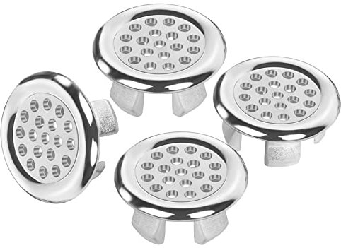 4 coperture in rete per troppopieno, copertura per troppopieno per bagno, cucina, bagno, lavello, foro di troppopieno, tappo di scarico inserto nel foro di ricambio (rete)