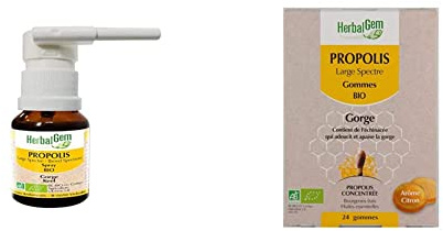 Herbalgem - Propolis Concentrée - Large Spectre Spray BIO - Dès les Premiers Signes du Refroidissement - 15 ml -50%