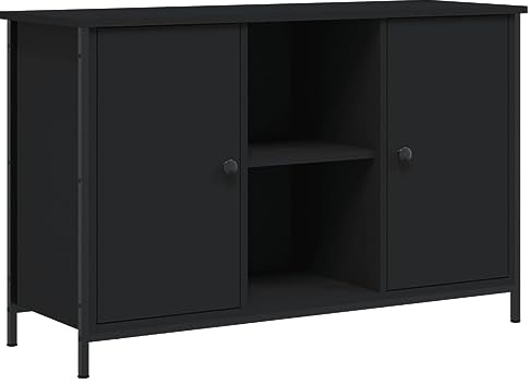 vidaXL Mobile Porta TV Nero 100x35x65 cm in Legno Multistrato, Supporto TV, Supporto per unità multimediali, Mobile con Luce LED, mobiletto HiFi