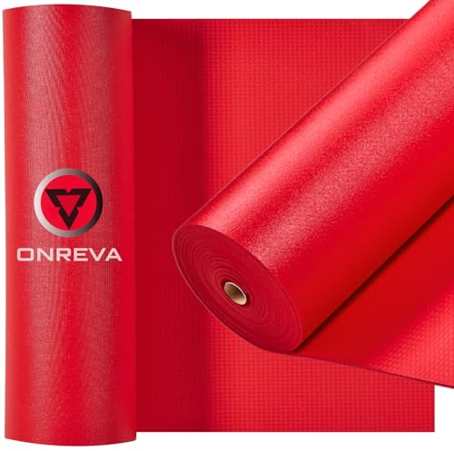 ONREVA Tool Box Liner 16 inch Wide x 18 Ft Large, Toolbox Drawer Liners, Heavy Duty Shelf Rubber Mat, Non Slip Pad Organizer for Rolling Tool Chest Drawers, Cabinet, Workbench, Red