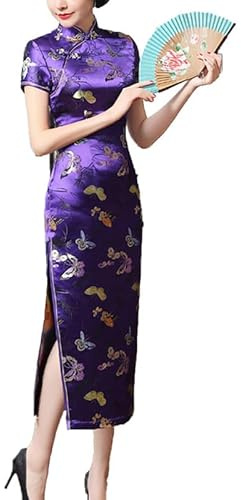 kewing Vestido Qipao Tradicional Chino para Mujer Estilo Moderno Elegante Brocado Ceremonial Cheongsam