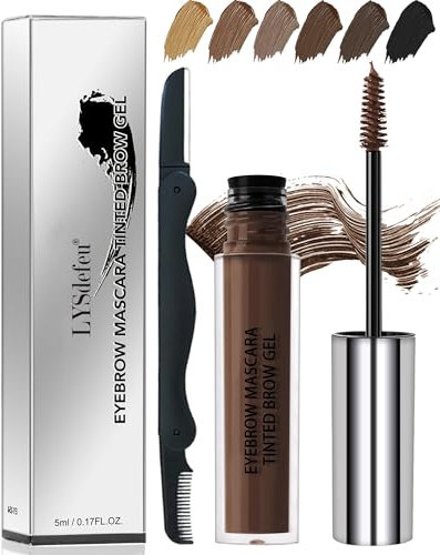 Augenbrauen Gel-Dunkelbraun Wimperntusche Wasserfest Wischfest,Augenbrauengel Schweißfest,Eyebrow Mascara Gel für Getönte Vollere Augenbrauen und Wimpernfarbe,Lang Anhaltendes Natürlich Augen Makeup-4