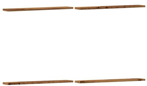 vidaXL Estantes Pared 4 uds Madera ingeniería Envejecida 60x20x1,5 cm, Estante Flotante, estantería de Pared, estantería de lavadero