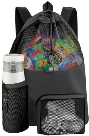 HOSSOM Sac de Natation, Sac à Dos de Natation en Filet avec Cordon de Serrage, Sac de Plage, Sac de Sport, Ajustable, Sac de Gym pour Hommes et Femmes, pour Le Sport, la Natation et Le Yoga