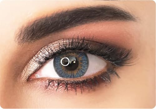 ADORE farbige Kontaktlinsen Farbe Blau –TRI BLUE – nicht gradiert – dreimonatlich + kostenloser personalisierter Linsenbehälter