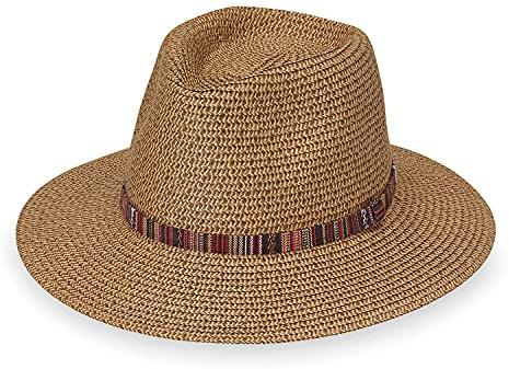 Wallaroo Hat Company – Women’s Petite Sedona Fedora – UPF 50+ Sun Protection, Wide Brim, Packable and Adjustable Sizing for Smaller Crown Sizes – Sun-Smart Hat for Travel and Outdoor Events (Camel)