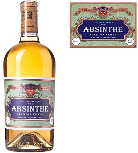 Absinth ALANDIA Verte Édition Barrique | 15 Monate fassgelagert im frz. Eichenfass | Komplex im Geschmack | 65% Vol. | (1x 0,5 l)