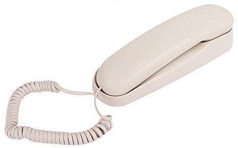 Landline Telephone, TC-990 ABS Landline Phone Table Mountable Dual Purpose Corded Telephone Hotel Telephone Fixed Landline Beige for Hotel Home Office