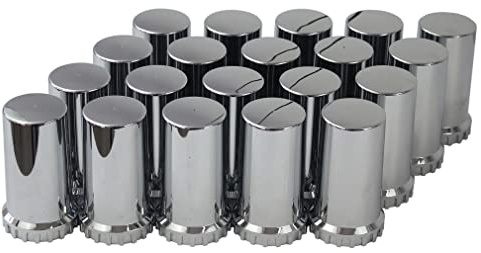 KASONG 33mm Chrome ABS Plastic Cylindrical Screw on Lug Nut Covers Caps with Flange for Semi Truck (20)