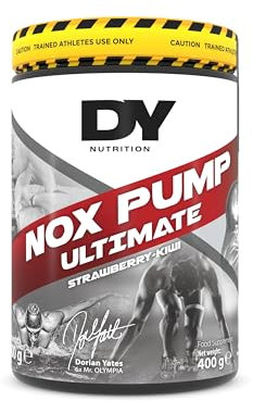DY Nutrition - NOX Pump Pre Workout Powder | 350mg Caffeine | Strawberry Kiwi | High Performance Preworkout for Focus, Pump & Energy with L-Citrulline, Beta Alanine, L-Tyrosine. 400g. 20 Servings