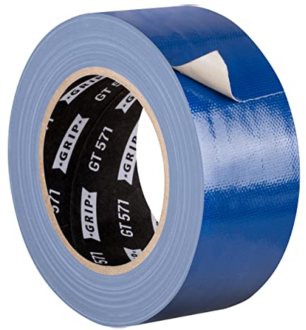 GRIP Eventbasics Gewebeband blau, 50 mm x 25 m, farbiges Gaffa Tape GT 571, sehr hohe Klebkraft, Profi Gewebeklebeband zum Markieren, Basteln, Befestigen, Reparieren uvm. im Innen- und Außenbereich