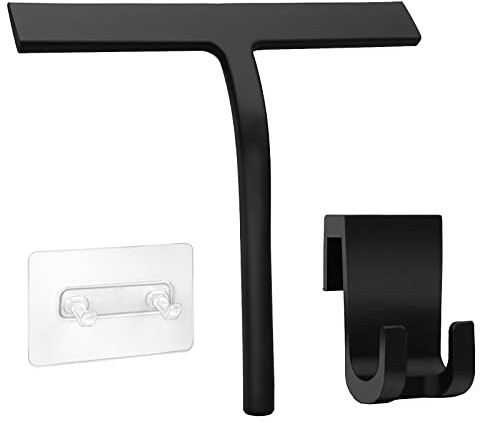 EDATOFLY Rasqueta Limpiacristales para Ducha, Rasqueta Limpiacristales para Ducha y Mampara Profesional Limpiacristales para Cabinas de Ducha Cabino Rasqueta Limpiacristales Ducha (Negro)