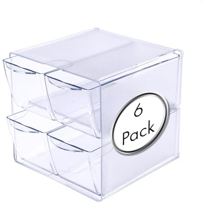 Deflecto 4 Drawer Cube Modular and Expandable Storage Solution for Stationery and Crafting, condiments, coffee, tea and sugar sachets - Multipack purchase pack of 6.
