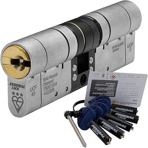 Federal 3 Star Euro Cylinder Door Lock TS007 Diamond Secure Anti-Snap Dual Finish 5 Keys - 10 Year Guarantee 35/35