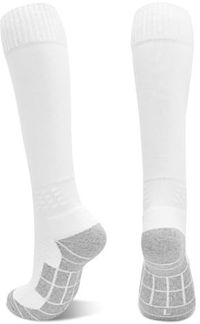 ARERWA Fußballsocken Kinder -1 Paar Extra Lange Atmungsaktive Gepolsterte Kompressionssocken Rutschfeste Sockenstutzen für Outdoor Sport Wandern Laufen Gehen 30-34 Kinder Herren Damen