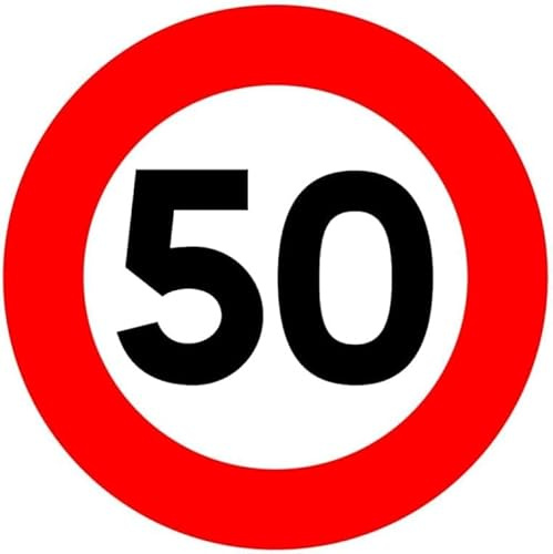 Signalétique.biz France – Panneau rétroréfléchissant provisoire COMACEL 350 mm (35 cm) Limitation à 50 km/h