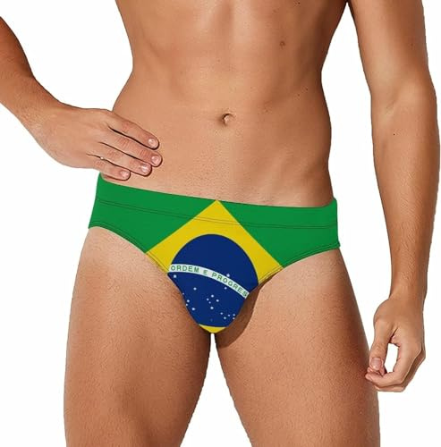 Drapeau du Brésil Maillot de Bain pour Homme Slip de Bain Triangle String Bikini Maillot de Bain