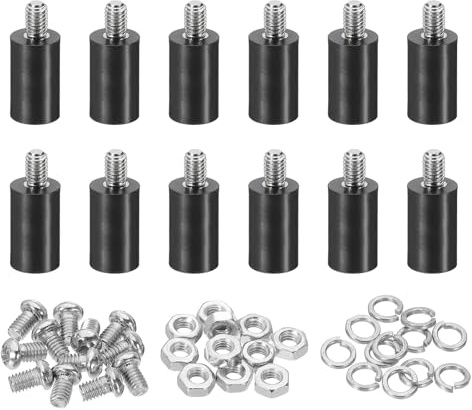 PATIKIL Circuito Distanziatori M4x15mm, 12 Set Altezza Supporto 15mm/0.59 Pcb Standoff Scheda Isolamento Rotondi Dadi Distanziatori in Plastica a Testa Piatta per Scheda Pcb Pc, Stile 2